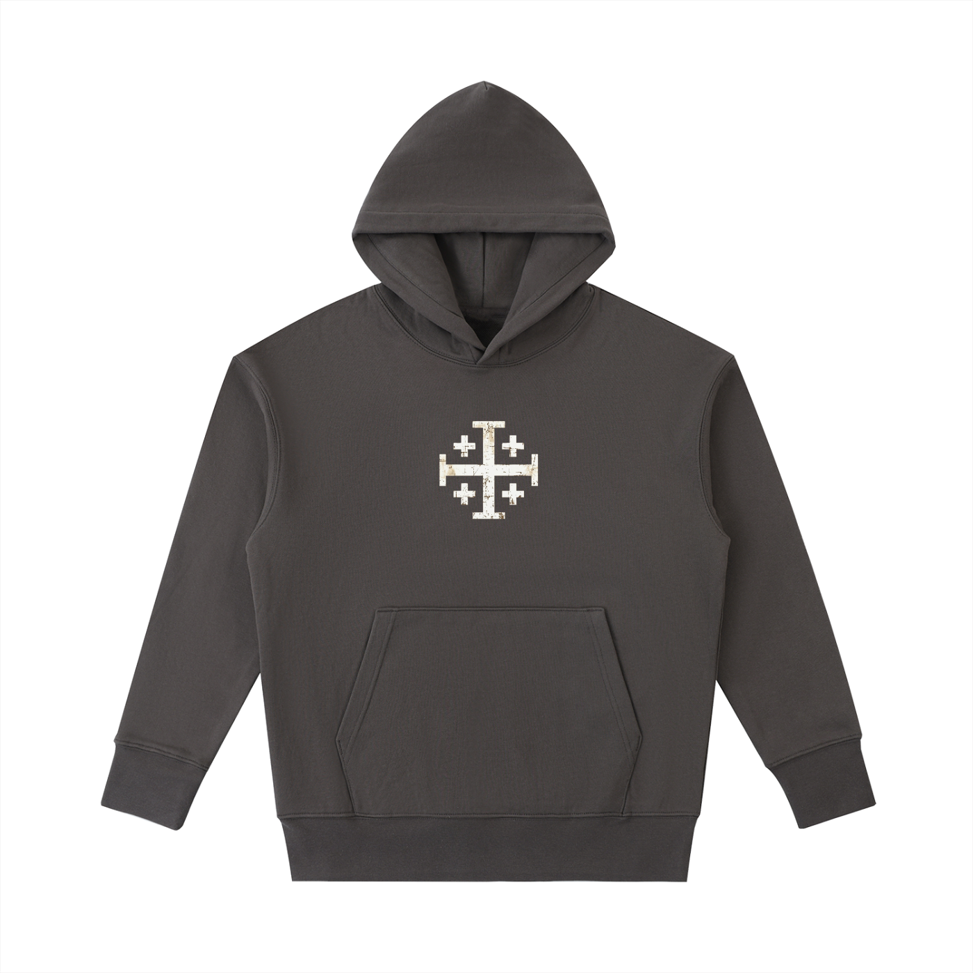Hoodie with white Jerusalem Cross