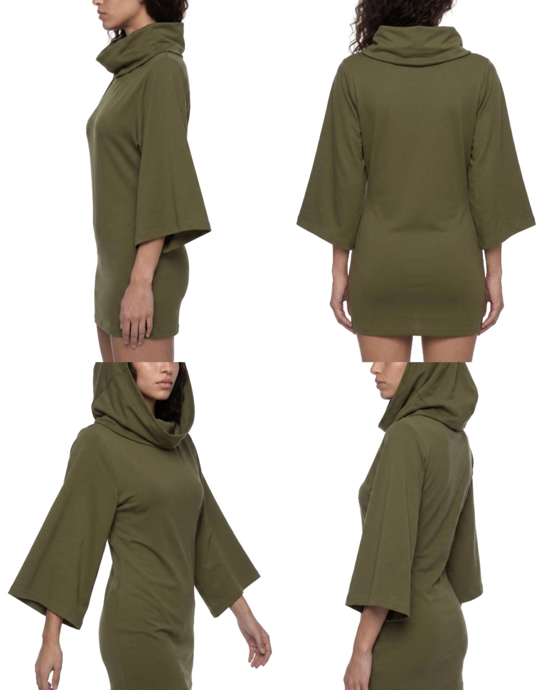 Autumn Breeze Cowl Neck Mini Dress