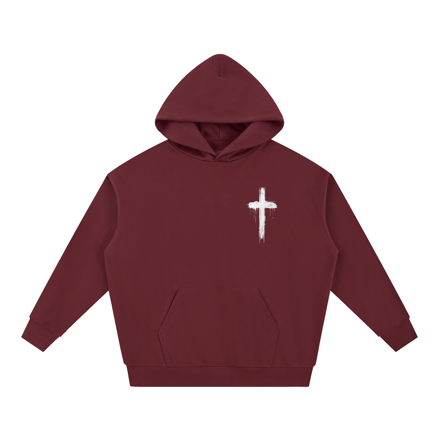 Hoodie  black with white Cross on the front
