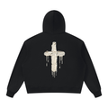 Black hoodie with white Cross
