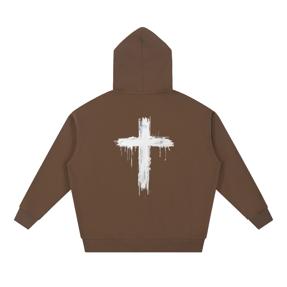 Hoodie   black with white Cross printed on the back