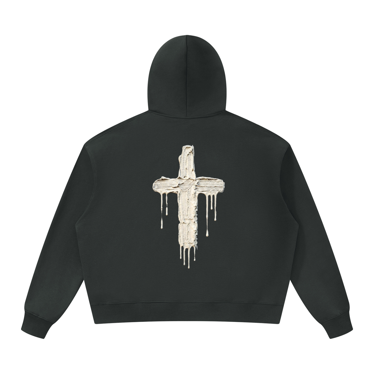 Hoodie  black with white Cross