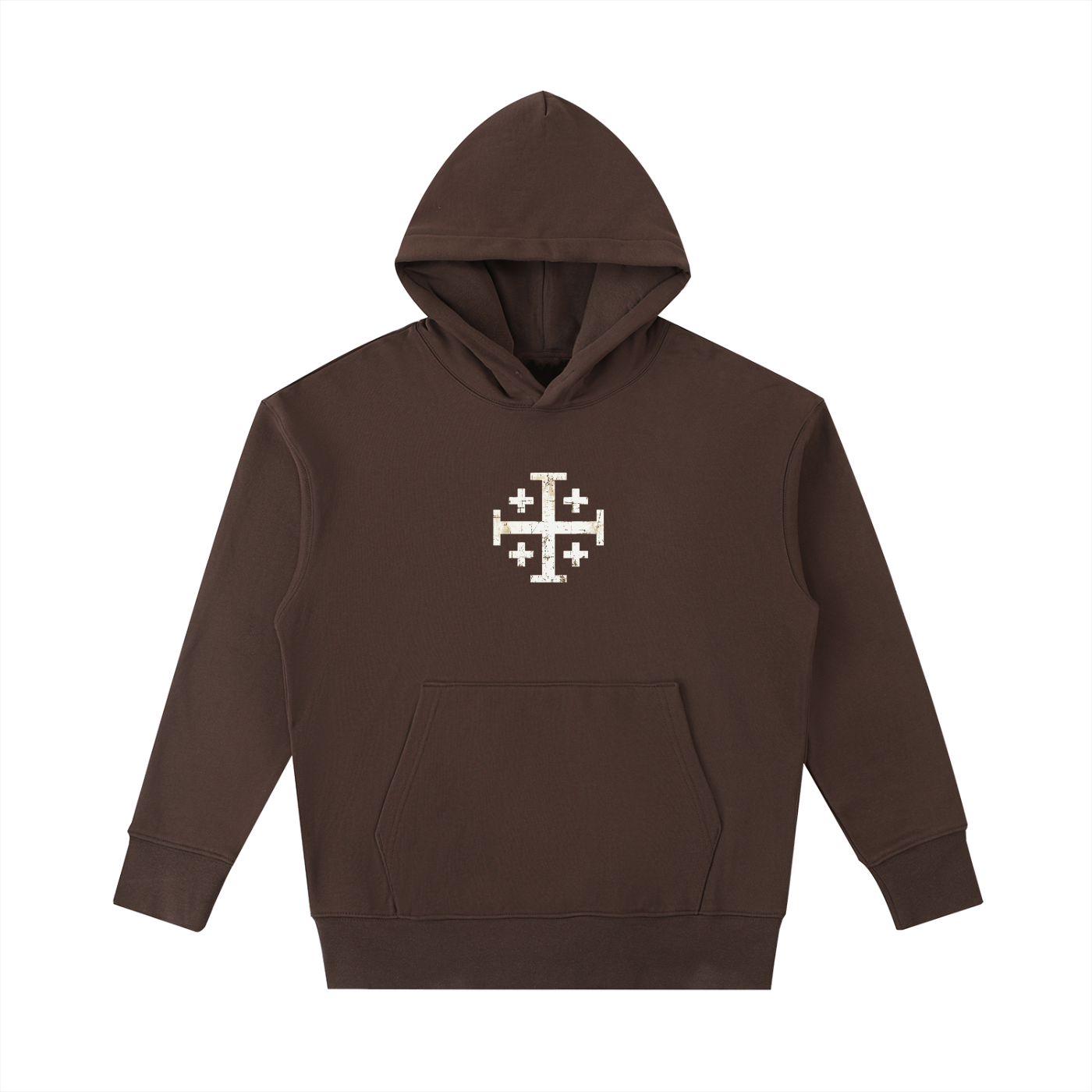 Hoodie with white Jerusalem Cross