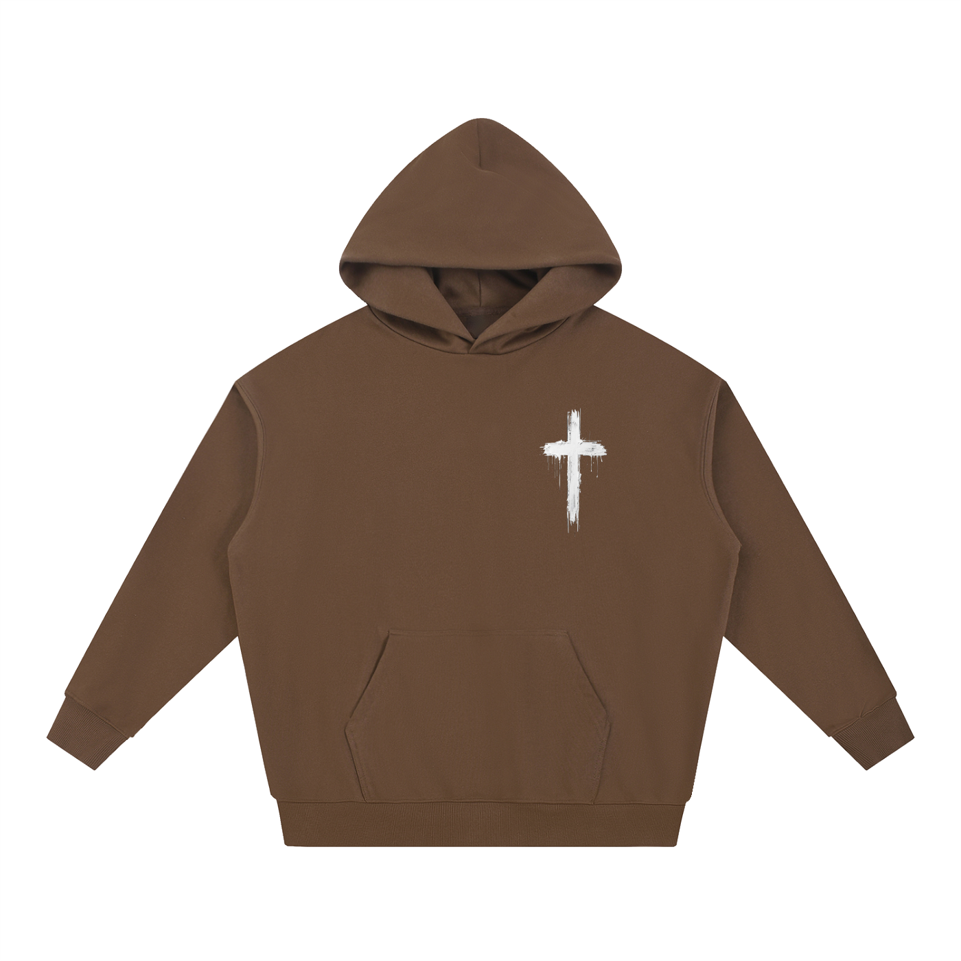 Hoodie  black with white Cross on the front