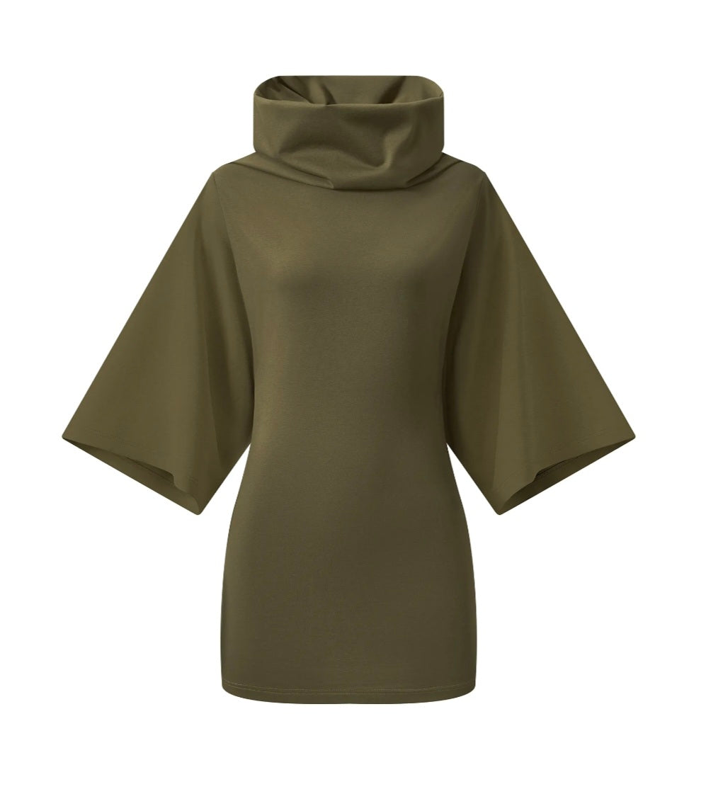 Autumn Breeze Cowl Neck Mini Dress