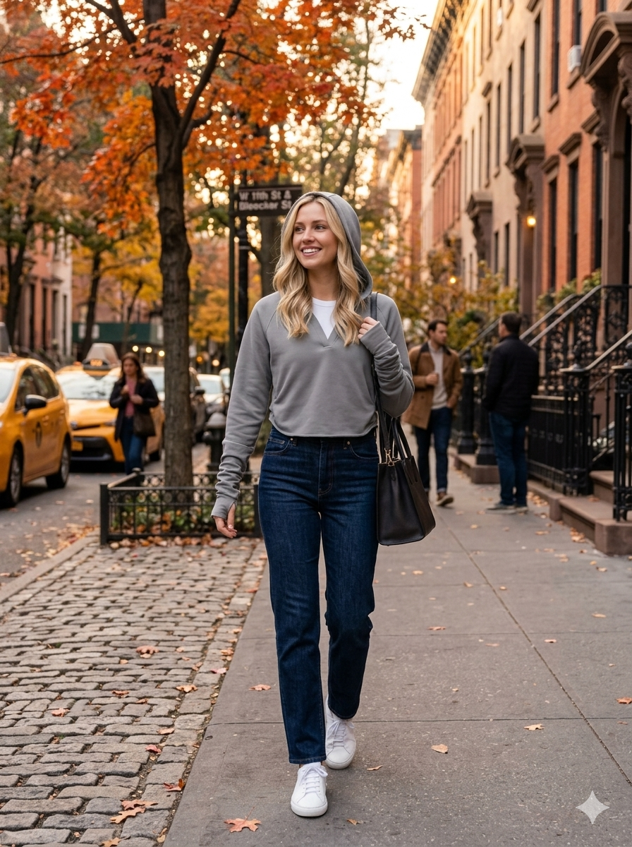V- neckline Hoodie