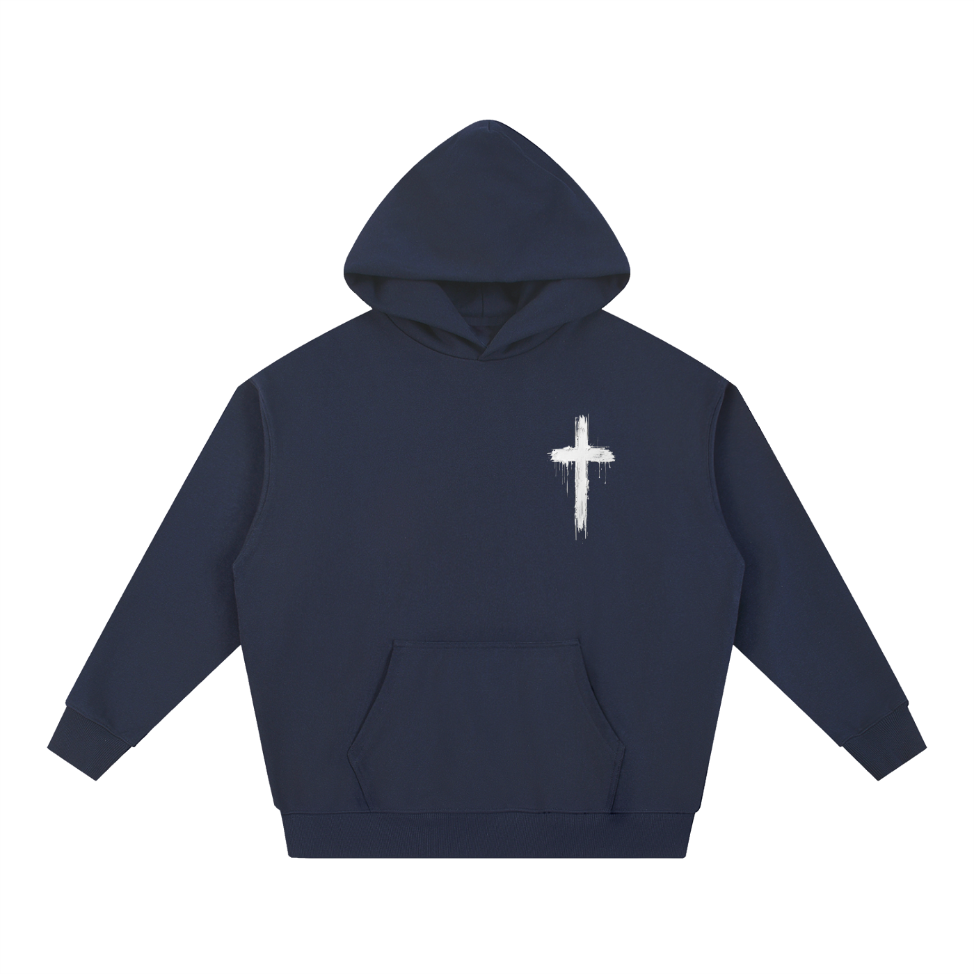 Hoodie  black with white Cross on the front