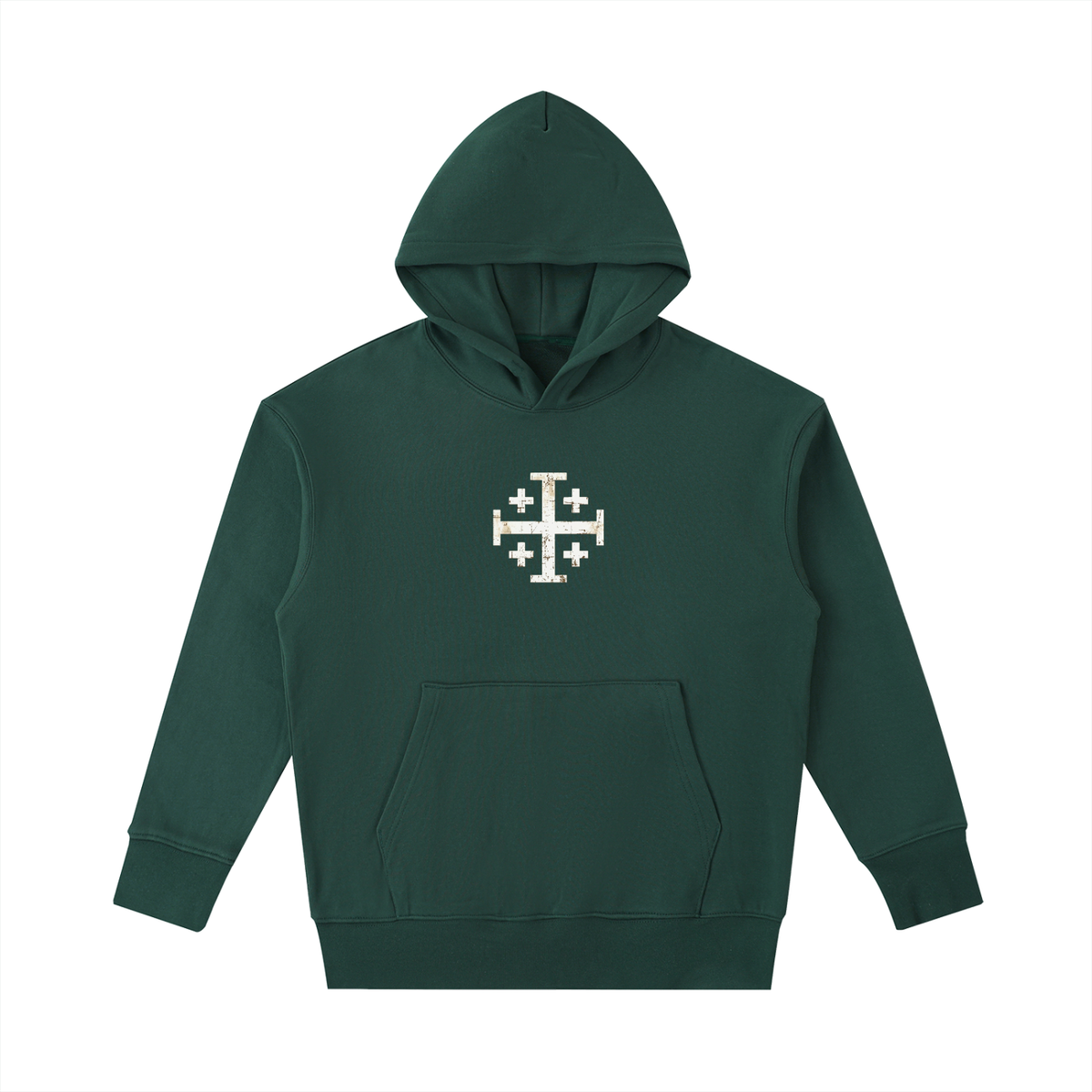 Hoodie with white Jerusalem Cross